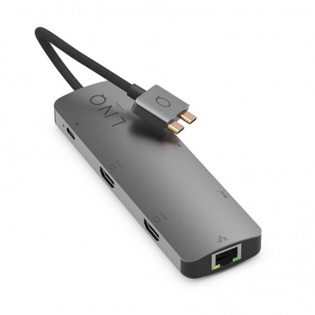 Hub LINQ 7w1 PRO LQ48011 (USB-C, USB−C PD, 2xUSB-A, 2xHDMI, RJ45)