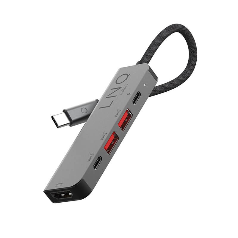 Концентратор LINQ 5-в-1 LQ48014 (HDMI 4K, 2xUSB-A, USB-C 3.2, USB-C PD 100 Вт) Концентратор LINQ 5-в-1 LQ48014 (HDMI 4K, 2xUSB-A, USB-C 3.2, USB-C PD 100 Вт)