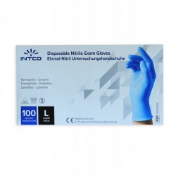 Rękawiczki nitrylowe INTCO (rozmiar L, 100 sztuk)
