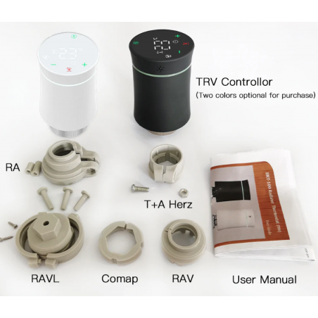 TUYA ZTRV-BY-100: Inteligentna głowica termostatyczna Biala Moes ZTRV-BY-100 Zigbee TUYA TUYA ZTRV-BY-100: Inteligentna głowica termostatyczna Biala Moes ZTRV-BY-100 Zigbee TUYA
