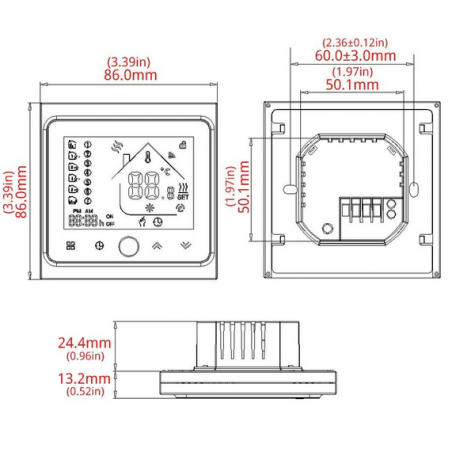Termostat do ogrzewania podłogowego 16A czarny Wi-Fi Moes BHT-002-GBLW TUYA TUYA BHT-002-GBLW Wi-Fi Termostat do ogrzewania podłogowego 16A czarny Wi-Fi Moes BHT-002-GBLW TUYA TUYA BHT-002-GBLW Wi-Fi