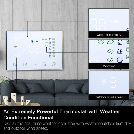 TUYA Smart Thermostat WiFi+RF 5A TUYA WRHT-8000-GC-BK-EN TUYA Smart Thermostat WiFi+RF 5A TUYA WRHT-8000-GC-BK-EN