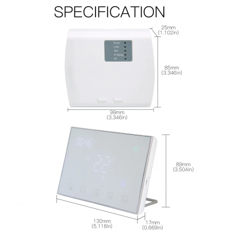 TUYA Smart Thermostat WiFi+RF 5A TUYA WRHT-8000-GC-BK-EN TUYA Smart Thermostat WiFi+RF 5A TUYA WRHT-8000-GC-BK-EN