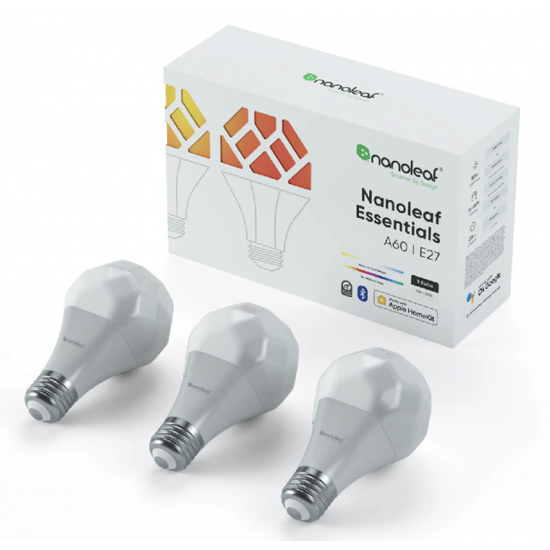 Żarówki LED Nanoleaf Essentials Smart Bulbs A19-A60-E27 (3 sztuki) Żarówki LED Nanoleaf Essentials Smart Bulbs A19-A60-E27 (3 sztuki)