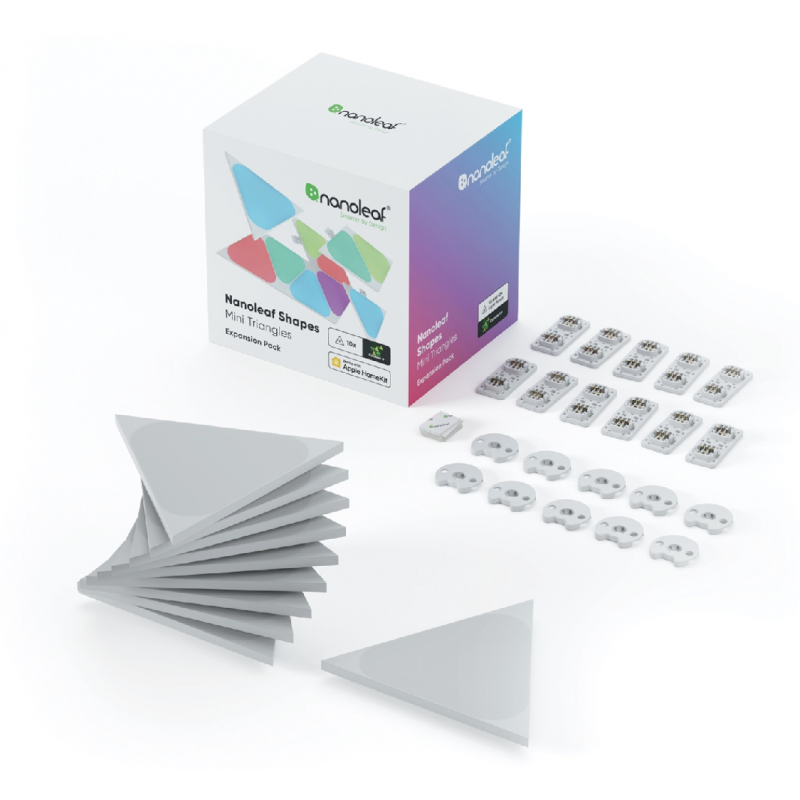 Nanoleaf Shapes Mini Triangles Expansion Pack - dodatkowe panele świetlne (10 paneli świetlnych) Nanoleaf Shapes Mini Triangles Expansion Pack - dodatkowe panele świetlne (10 paneli świetlnych)