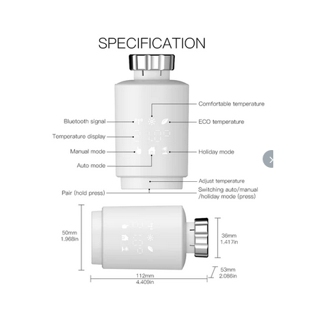 Inteligentna głowica termostatyczna Moes ZTRV-ZX-TV02-EN Zigbee TUYA TUYA ZTRV-ZX-TV02-EN Inteligentna głowica termostatyczna Moes ZTRV-ZX-TV02-EN Zigbee TUYA TUYA ZTRV-ZX-TV02-EN