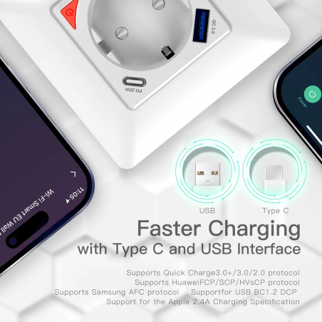 TUYA WiFi EU Smart Socket 16A TUYA WK-Y-EU-1U1C TUYA WiFi EU Smart Socket 16A TUYA WK-Y-EU-1U1C