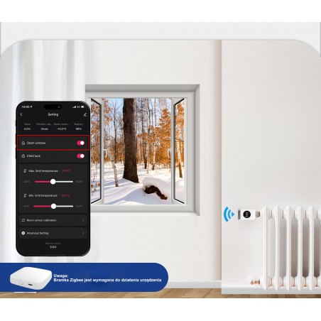 Inteligentna głowica termostatyczna Biala Moes ZTRV-801 Zigbee TUYA TUYA ZTRV-801 Inteligentna głowica termostatyczna Biala Moes ZTRV-801 Zigbee TUYA TUYA ZTRV-801