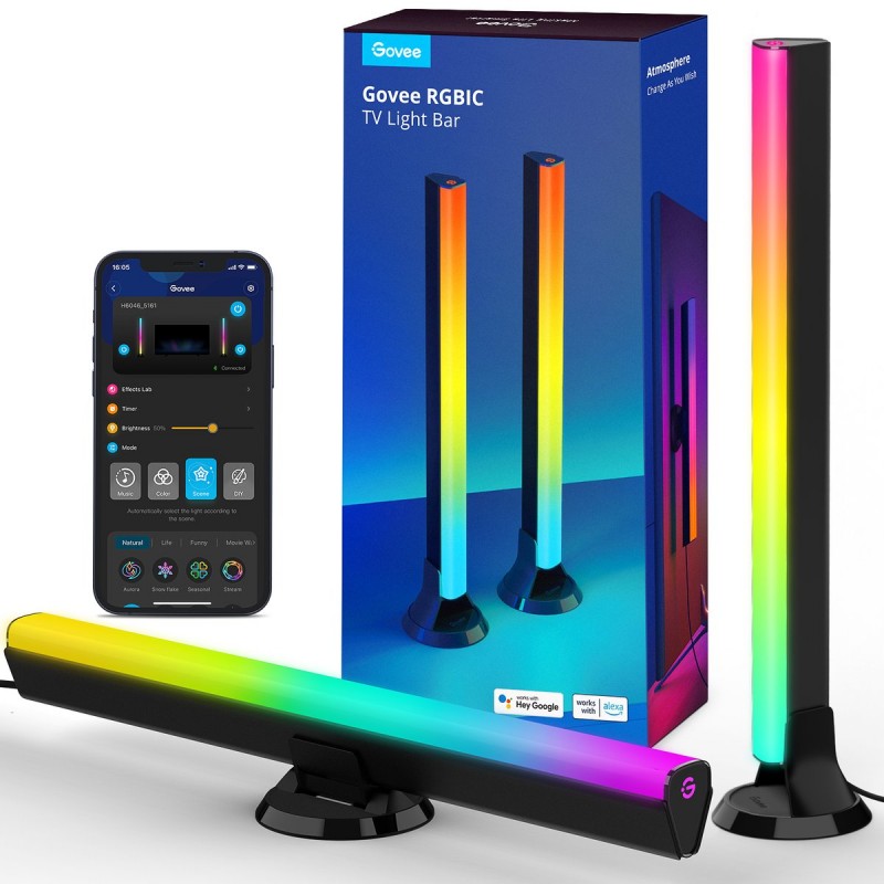 Govee H6046 TV Light Bars | Oświetlenie LED | RGBIC, 2.4GHz Wi-Fi, Bluetooth Govee H6046 TV Light Bars | Oświetlenie LED | RGBIC, 2.4GHz Wi-Fi, Bluetooth