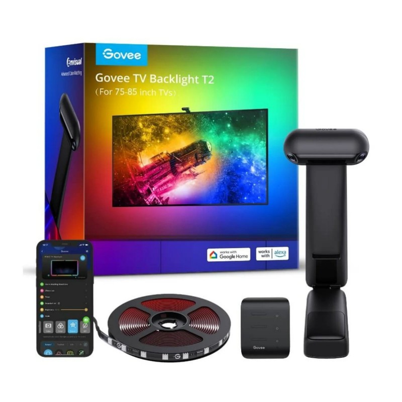 Govee H605C Envisual TV Backlight T2 | Taśma LED | dla TV 75-85 cali, RGBIC, Wi-Fi+Bluetooth Govee H605C Envisual TV Backlight T2 | Taśma LED | dla TV 75-85 cali, RGBIC, Wi-Fi+Bluetooth