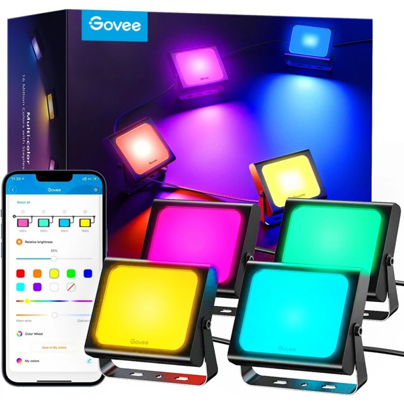 Govee H7060 | Naświetlacze LED | RGBICWW, IP65, Bluetooth, Wi-Fi Govee H7060 | Naświetlacze LED | RGBICWW, IP65, Bluetooth, Wi-Fi