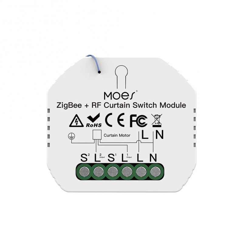 Sterownik dopuszkowy rolet Moes MS-108ZR (Zigbee + RF) Sterownik dopuszkowy rolet Moes MS-108ZR (Zigbee + RF)