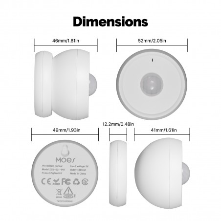 Czujnik ruchu PIR Moes ZSS-S01-PIR-C (Zigbee)