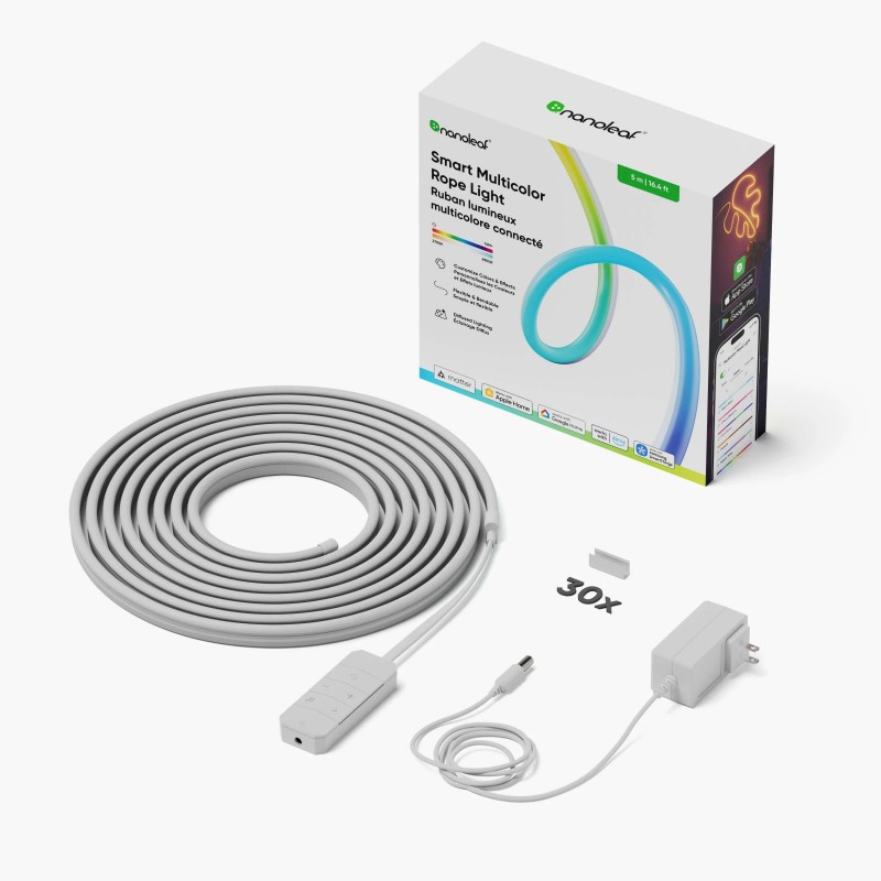 Nanoleaf Smart Multicolour Rope Light - elastyczna, inteligentna, neonowa listwa LED 5 m Nanoleaf Smart Multicolour Rope Light - elastyczna, inteligentna, neonowa listwa LED 5 m