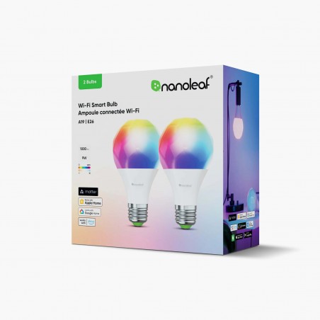 Nanoleaf Essentials Smart Bulbs - zestaw 2 żarówek A60-E27 (Wi-Fi) Nanoleaf Essentials Smart Bulbs - zestaw 2 żarówek A60-E27 (Wi-Fi)