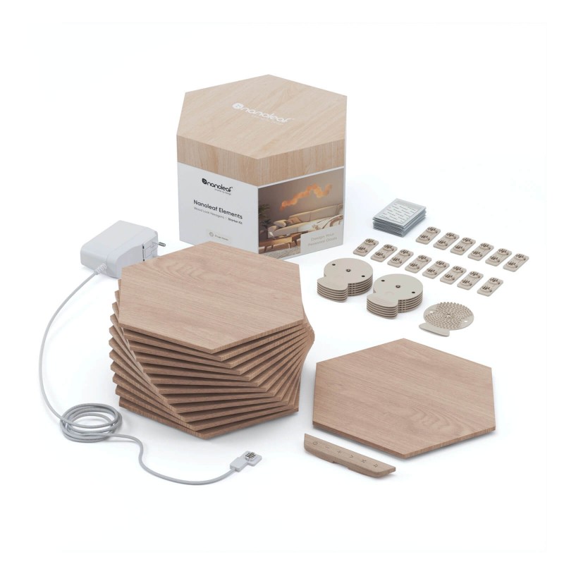 Panele świetlne LED Nanoleaf Elements Hexagons Starter Kit (13 paneli, kontroler w zestawie) Panele świetlne LED Nanoleaf Elements Hexagons Starter Kit (13 paneli, kontroler w zestawie)