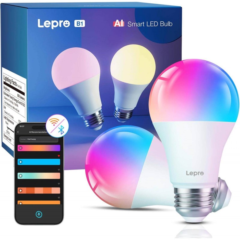 Inteligentna żarówka LED Lepro B1 AI (E27, 2 szt.) Inteligentna żarówka LED Lepro B1 AI (E27, 2 szt.)