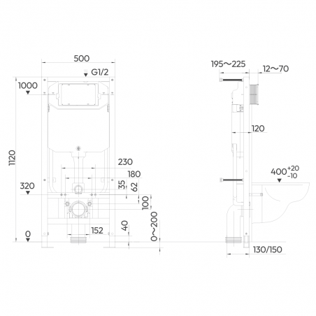 Stelaż do toalet Clean Wave