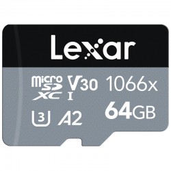 Карта пам'яті Lexar 1066х microSDXC (64Гб, UHS-I A2 V30 U3)