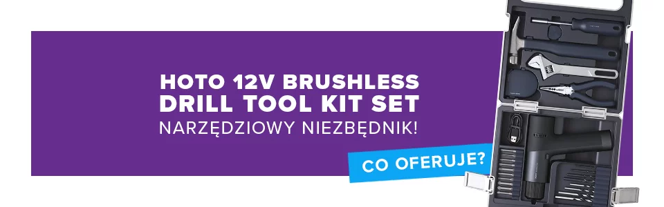 HOTO 12V Brushless Drill Tool Set - Twój narzędziowy niezbędnik!