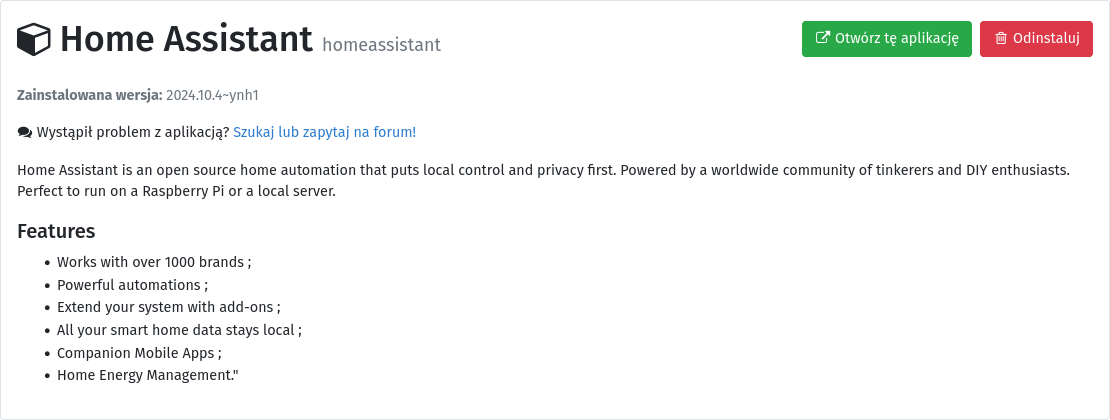 Home Assistant w Yunohost