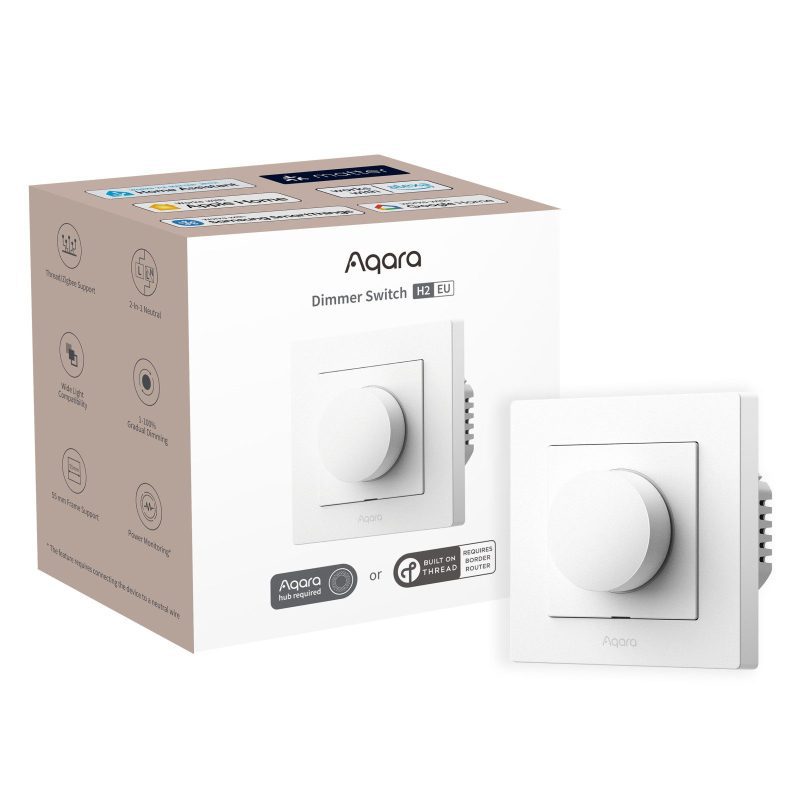 Ściemniacz światła z pokrętłem Aqara Dimmer Switch H2 EU Biały