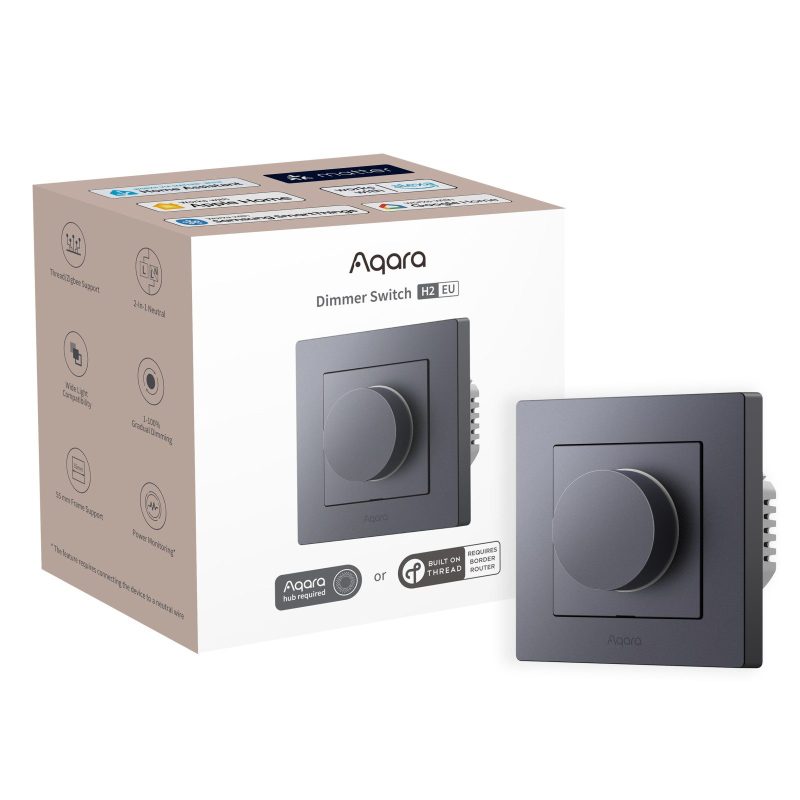 Ściemniacz światła z pokrętłem Aqara Dimmer Switch H2 EU Szary