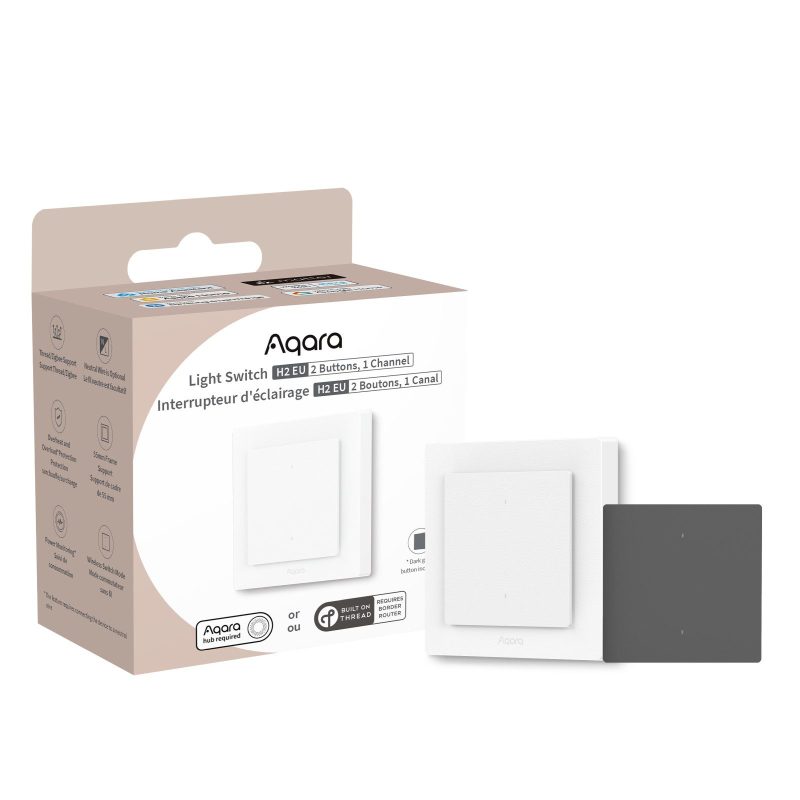 Przycisk ścienny Aqara Light Switch H2 EU (2 przyciski, 1 kanał)