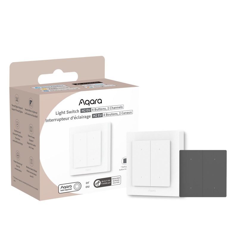 Przycisk ścienny Aqara Light Switch H2 EU (4 przyciski, 2 kanały)