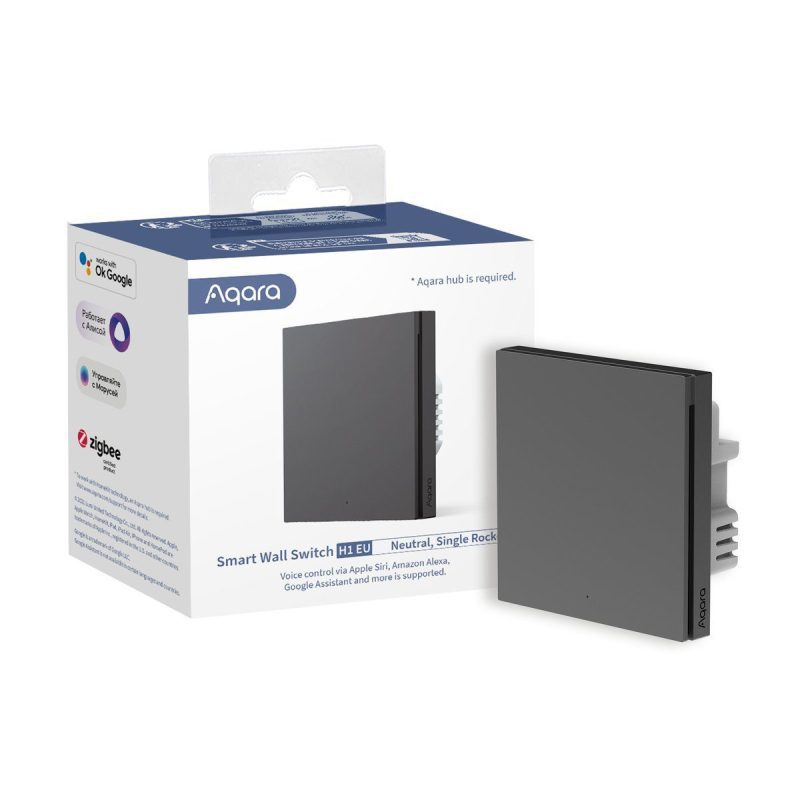 Przycisk ścienny Aqara Smart Wall Switch H1 Szary (pojedynczy, z neutral)