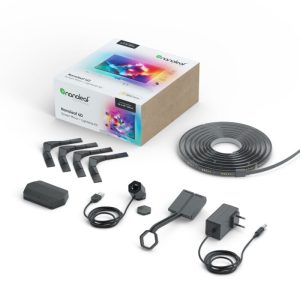 nanoleaf 4d tv screen mirror lightstrips starter kit system inteligentnego podświetlenia ekranu tv do 85'' (kamera, 5.2m taśmy led)