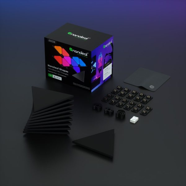 Dodatkowe panele świetlne Nanoleaf Shapes Mini Triangles (10 paneli świetlnych, ultra black)